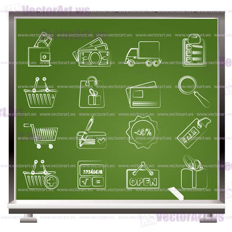 Shopping and website icons - vector icon set
