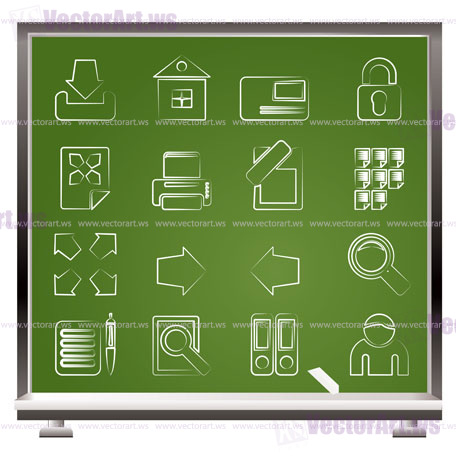 painted with chalk Internet and Web Site Icons - Vector Icon Set