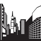 New York black and white image - Vector illustration