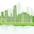 green city background - Jakarta  - Vector illustration
