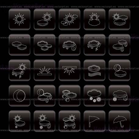 weather icons cloudy. Line Weather icons - Vector