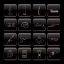 Line weapon, arms and war icons - Vector icon set
