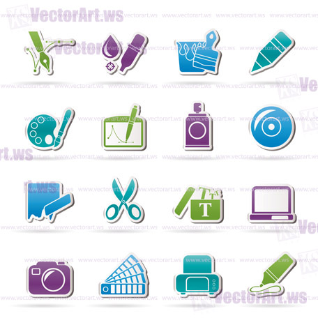 Graphic and web design icons - vector icon set