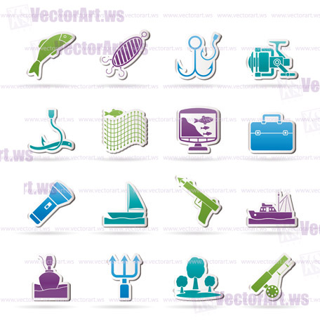 Fishing industry icons - vector icon set