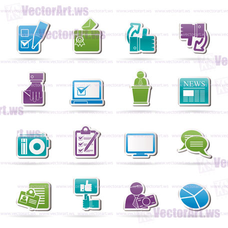 Voting and elections icons - vector icon set