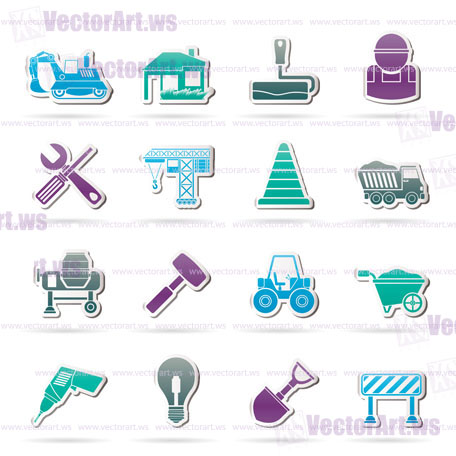 Building and construction icons - vector icon set