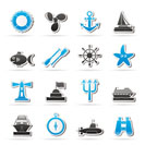 Marine and sea icons - vector icon set