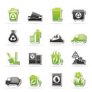 Garbage and rubbish icons - vector icon set