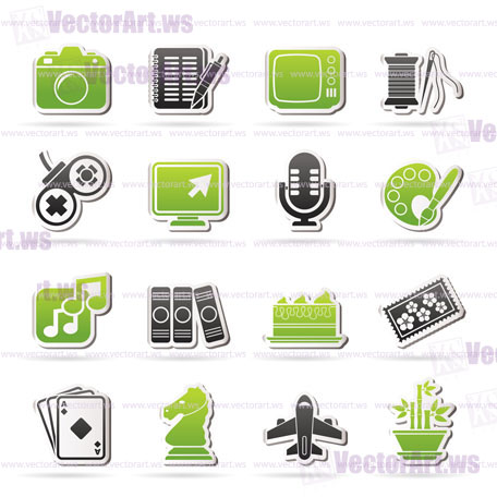 Hobbies and leisure Icons - vector icon set
