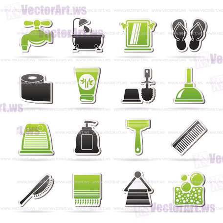 Bathroom and Personal Care icons- vector icon set 1