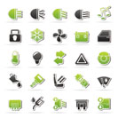 Car interface sign and icons - vector icon set
