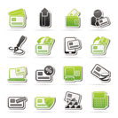 credit card, POS terminal and ATM icons - vector icon set