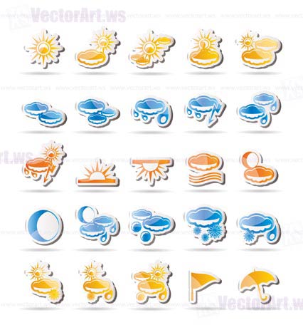 Simple Weather icons - Vector Icon Set