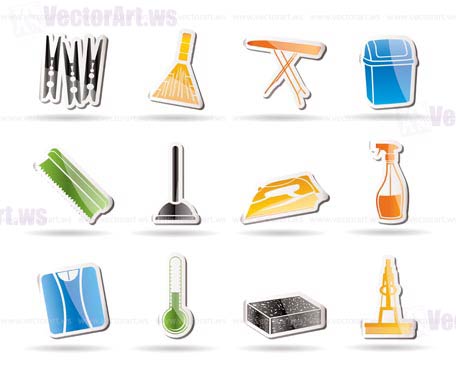 Simple Home objects and tools icons - vector icon set