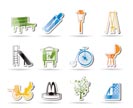 Park objects and signs icon - vector icon set
