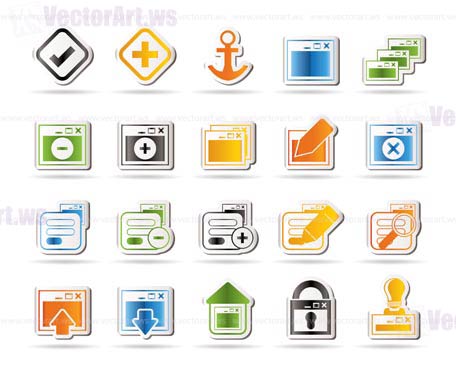 Application, Programming, Server and computer icons vector Icon Set 1