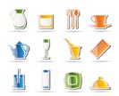 restaurant, cafe, bar and night club icons - vector icon set
