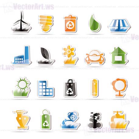 Ecology and nature icons - vector icon set