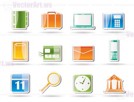 Business, Office and Mobile phone icons - Vector Icon Set