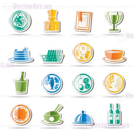 Restaurant, food and drink icons - vector icon set