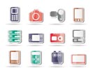 technical, media and electronics icons - vector icon set