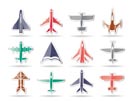 different types of plane icons - vector icon set
