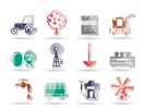 farming industry and farming tools icons - vector icon set