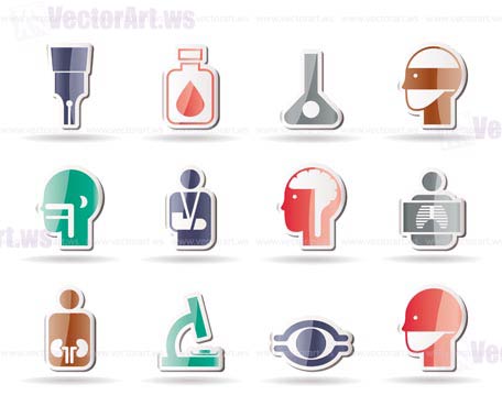 medical, hospital and health care icons - vector icon set