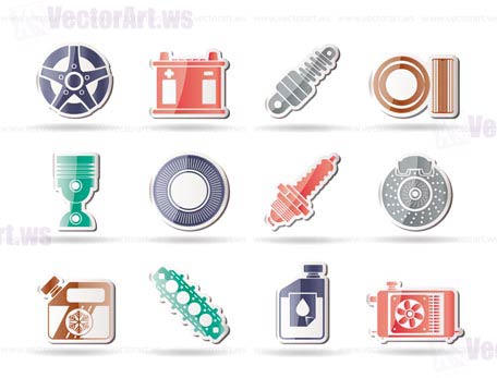 Car Parts and Services icons - Vector Icon Set 5