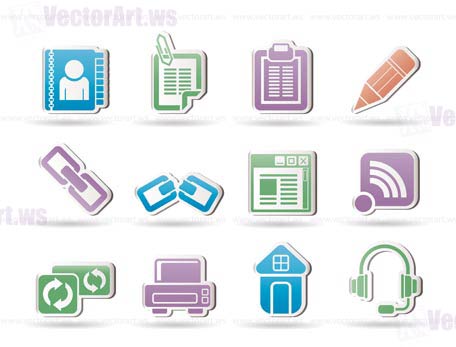 internet and website objects - vector illustration