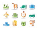 logistics, shipping and transportation objects - vector illustration