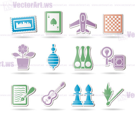Hobby, Leisure and Holiday objects - Vector Illustration