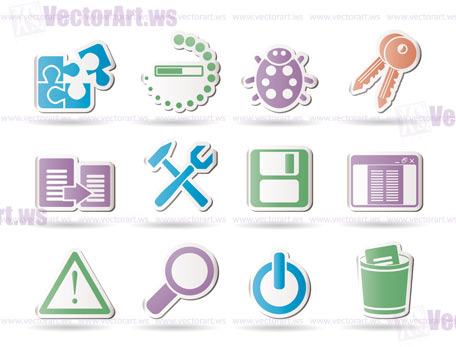 developer, programming and application icons - vector icon set