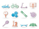 sports equipment and objects icons - vector icon set 2