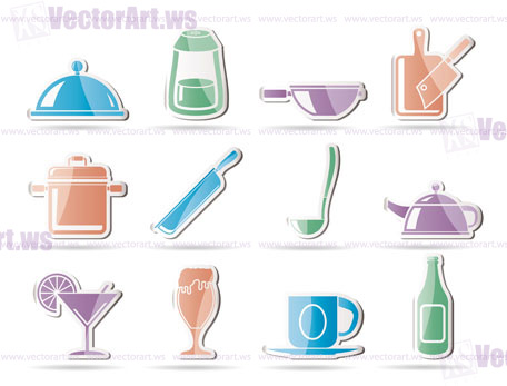 Restaurant, cafe, food and drink icons - vector icon set