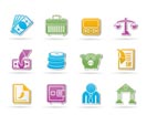 Bank, business and finance icons - vector icon set