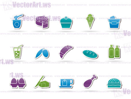 Dairy Products - Food and Drink icons - vector icon set