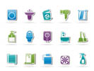Bathroom and toilet objects and icons - vector icon set