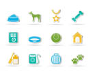 dog accessory and symbols icons - vector icon set