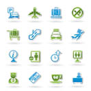 Airport and transportation icons - vector icon set