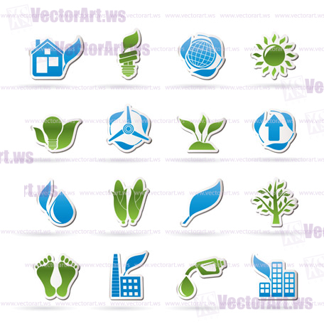 environment and nature icons - vector icon set