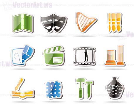 Different kind of Art Icons - Vector Icon Set