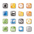 Simple Mobile Phone, Computer and Internet Icons - Vector Icon Set