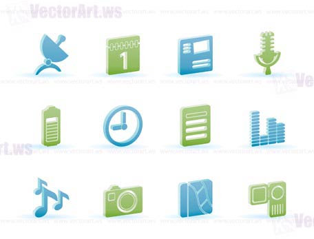 Mobile phone performance icons - vector icon set