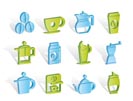 coffee industry signs and icons - vector icon set