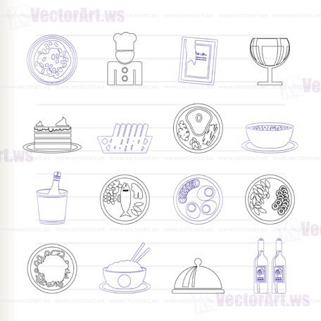 Restaurant, food and drink icons - vector icon set