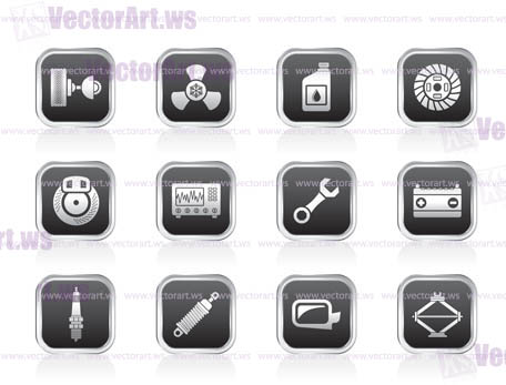 Car Parts and Services icons - Vector Icon Set