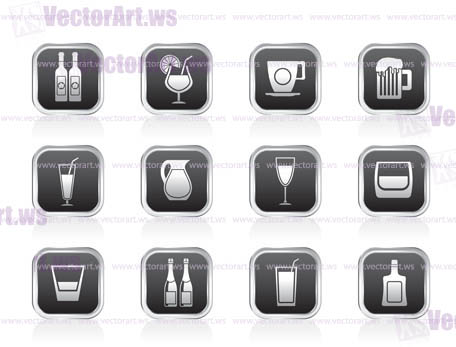 different kind of drink icons - vector icon set