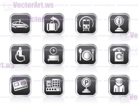 airport, travel and transportation icons 2 - vector icon set