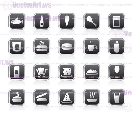 Shop and Foods Icons - Vector Icon Set